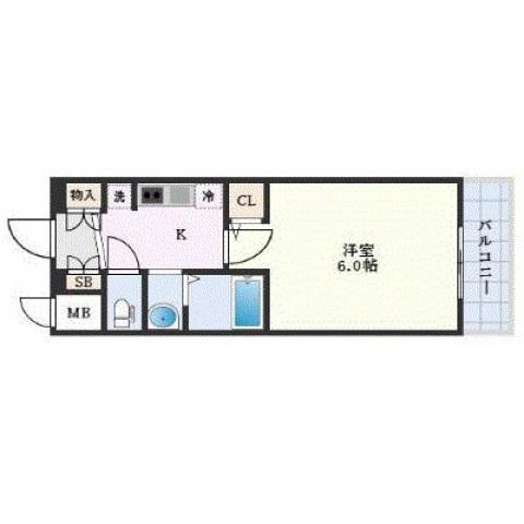 エステムコート広島横川本通(1K/1階)の間取り写真
