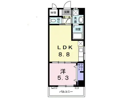 カーサ・シャローム(1LDK/4階)の間取り写真
