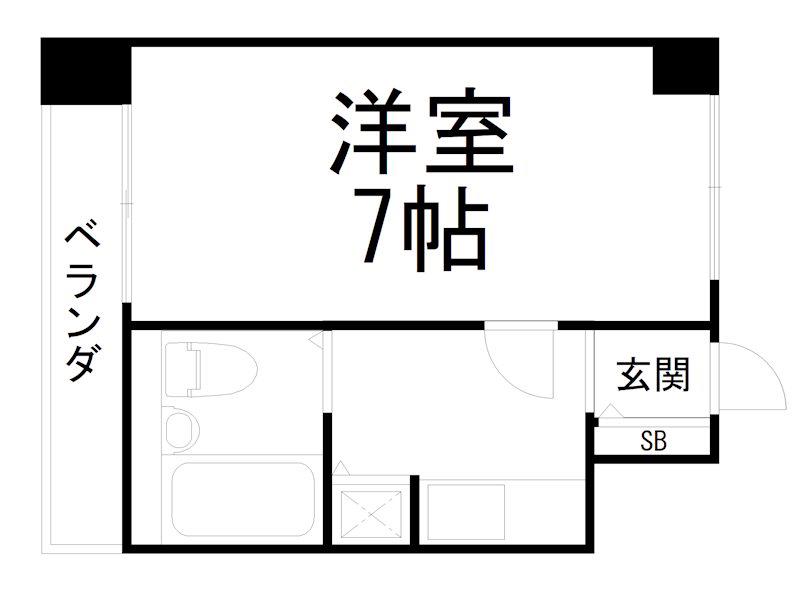 ジョイテル西院(1K/9階)の間取り写真