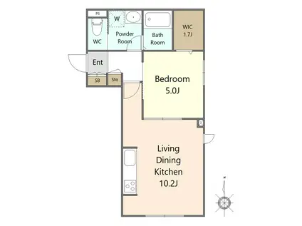 サンライズコート(1LDK/1階)の間取り写真