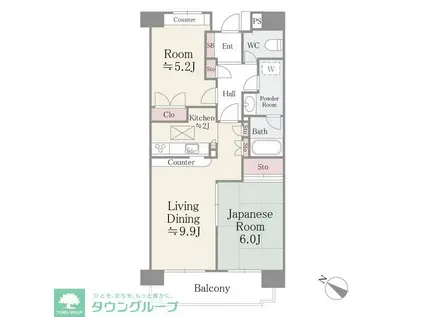 コースト・ヴィラ葛西臨海公園(2LDK/6階)の間取り写真