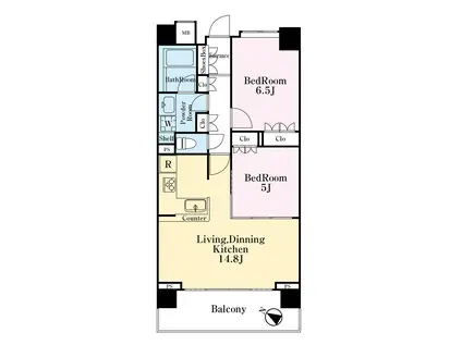 アーリアレジデンス春日部(2LDK/9階)の間取り写真