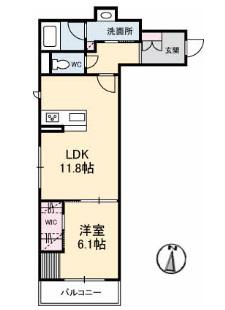 シャ一メゾン ラ メ一ル(1LDK/3階)の間取り写真