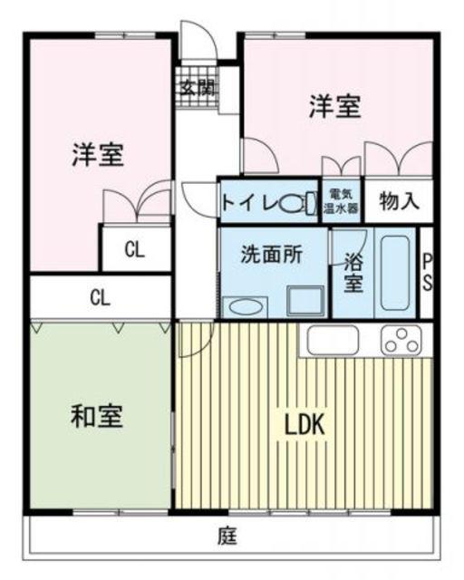 コーポしろかね(3LDK/1階)の間取り写真