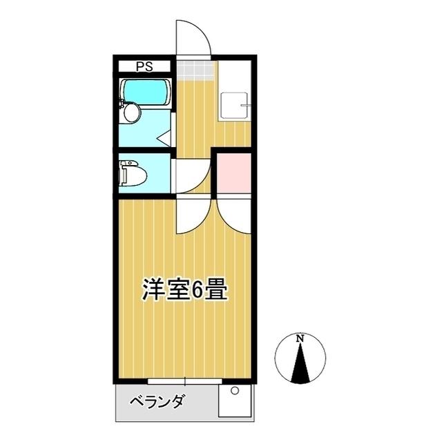 クリオコート小原 A棟(1K/4階)の間取り写真