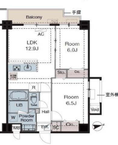 ラグゼナ東陽町(2LDK/7階)の間取り写真