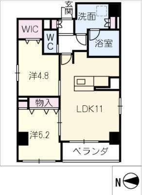ポルタニグラサウス(2LDK/2階)の間取り写真