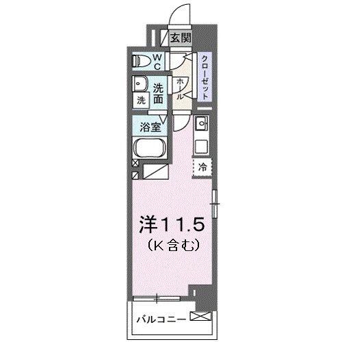 BOSCATO O(ワンルーム/1階)の間取り写真