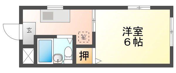 アーバン大供(1K/3階)の間取り写真