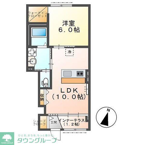 フルーヴ(1LDK/1階)の間取り写真