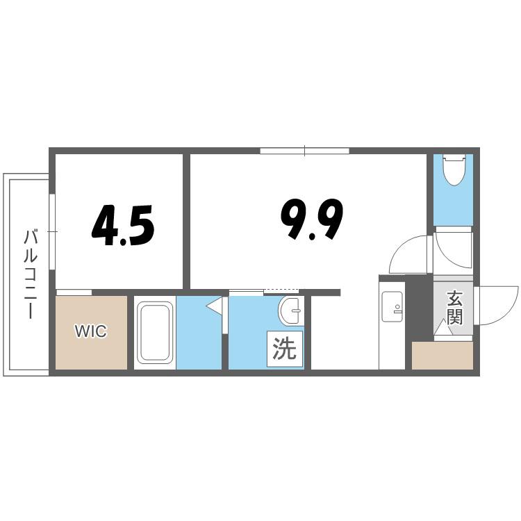 HALULET(1LDK/4階)の間取り写真
