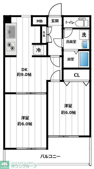 戸塚マンション(2DK/2階)の間取り写真