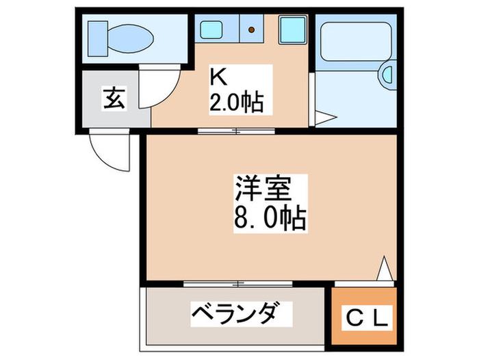 セブンコート(1K/2階)の間取り写真