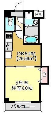 プライディア幕張(1DK/4階)の間取り写真