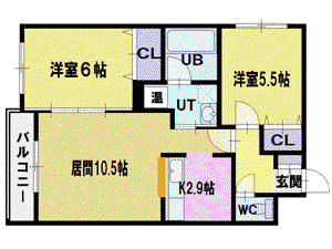 カーサ・ドマーニ(2LDK/1階)の間取り写真