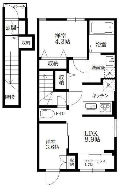 パティオス昭島(2LDK/2階)の間取り写真