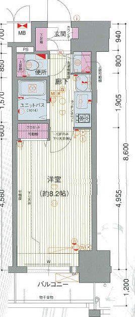 プレサンス名古屋駅前グランヴィル(1K/5階)の間取り写真
