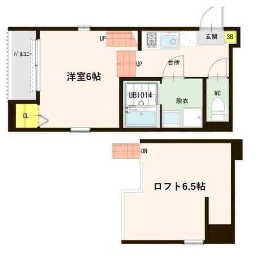 アンソレイエ中野栄(1K/1階)の間取り写真