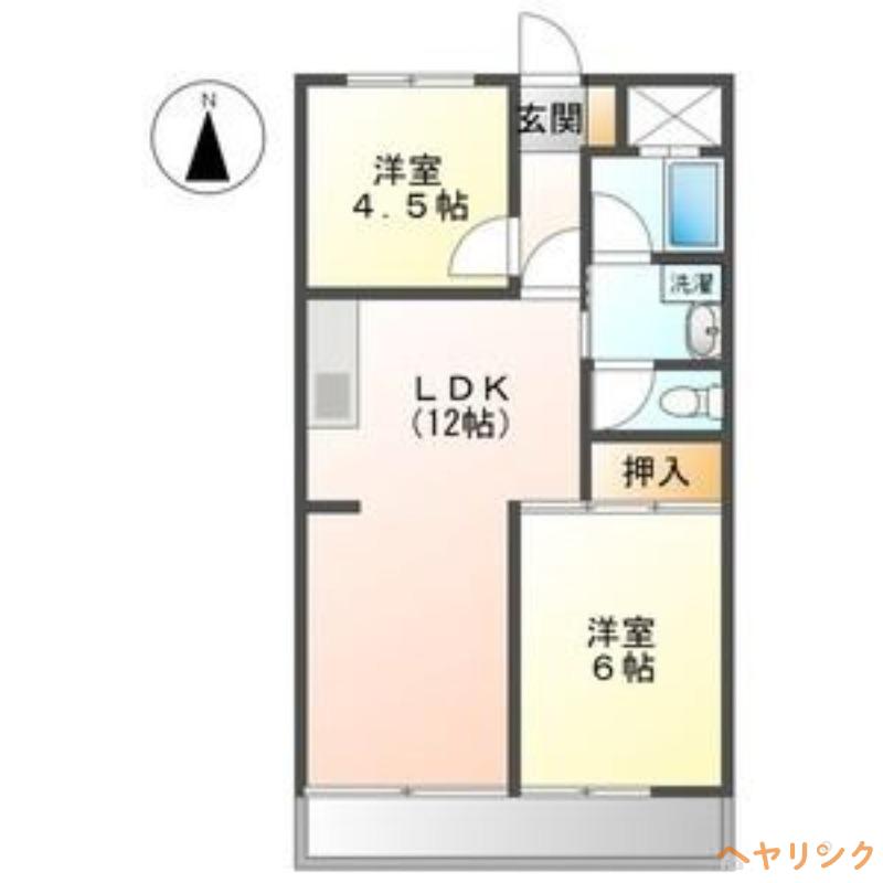 平安フジハイツ(2LDK/6階)の間取り写真