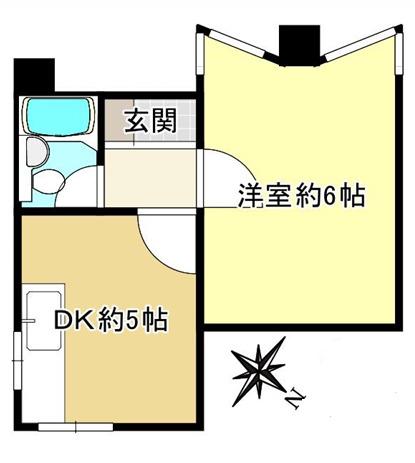 シャトーDE須磨離宮(1DK/1階)の間取り写真
