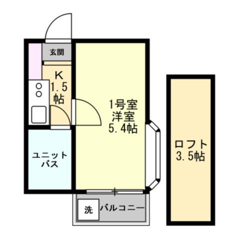 ララ妙蓮寺NO1(1K/1階)の間取り写真