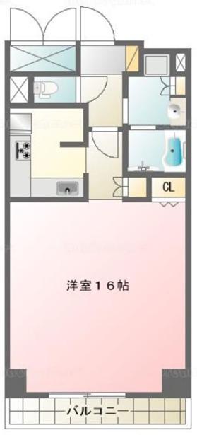 桃山台アルビラ(1K/3階)の間取り写真