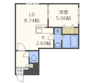 ERFOLG ウエストSTADT(1LDK/2階)の間取り写真