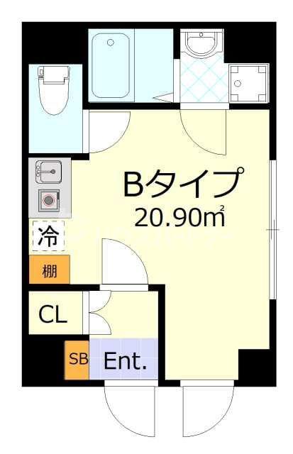 BROTE三ノ輪(ワンルーム/3階)の間取り写真