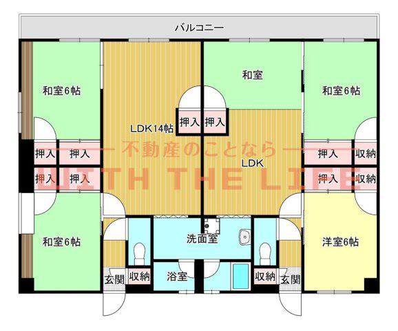 グランカーサ清蘭(6LDK/3階)の間取り写真