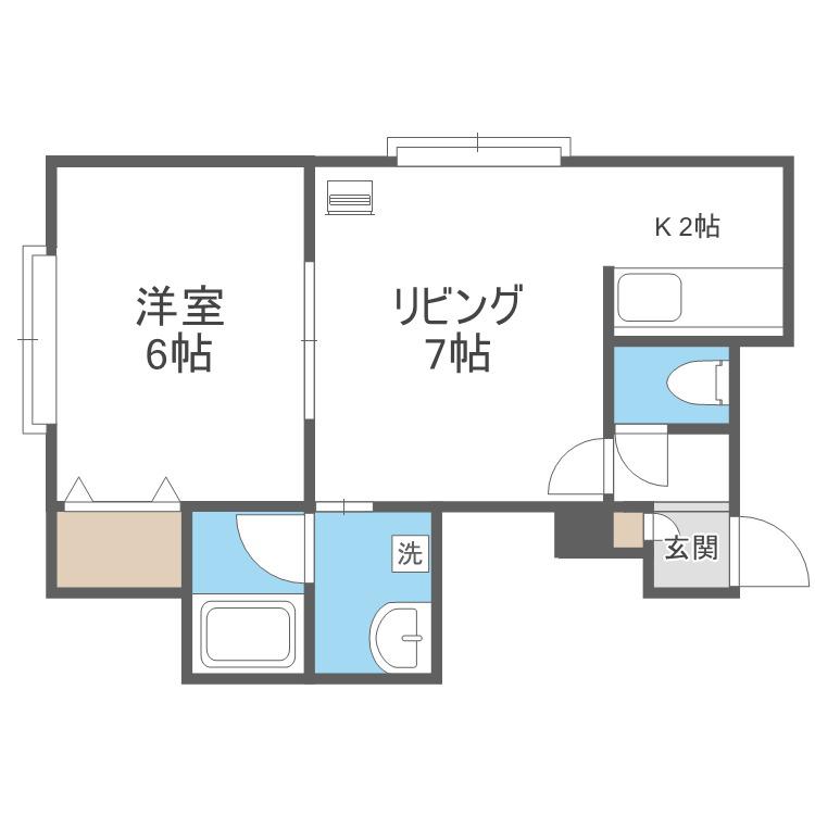 マクセル山鼻(1LDK/2階)の間取り写真