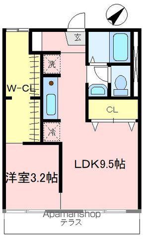 ひまわりハイツB棟(1LDK/1階)の間取り写真