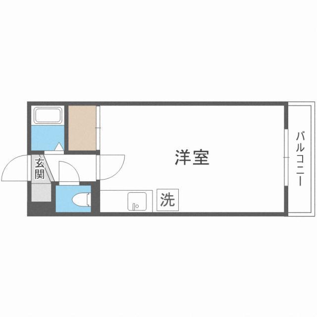 ホワイトパレス(ワンルーム/1階)の間取り写真