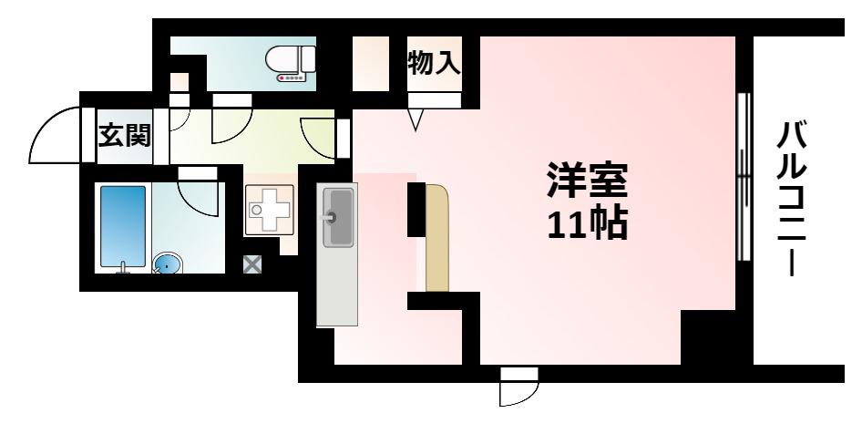 アルデール江坂(ワンルーム/6階)の間取り写真