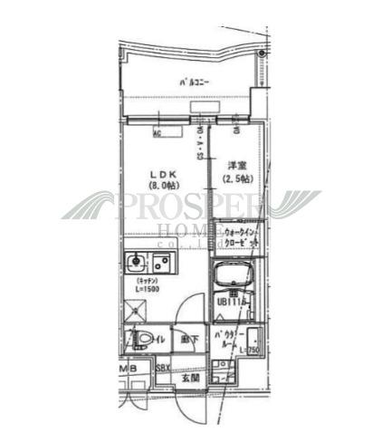 ALIVIS放出(1LDK/6階)の間取り写真