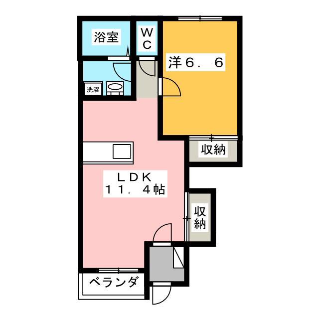 メゾンソレイユ(1LDK/1階)の間取り写真