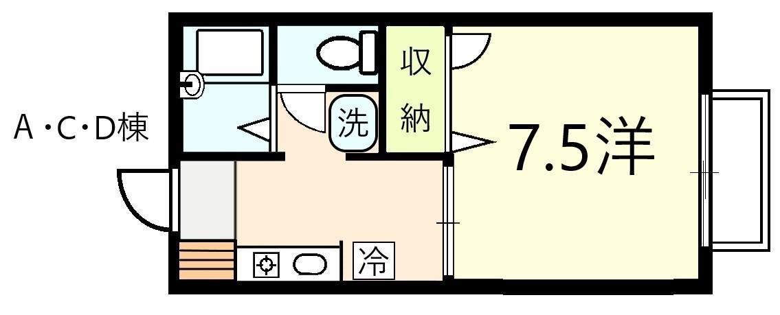 ハイツアベリオ(1K/1階)の間取り写真