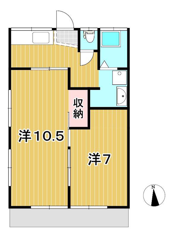 西野アパート(2K/1階)の間取り写真