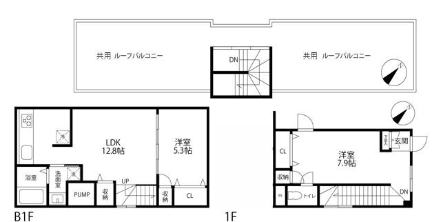 ザ・レジデンス南青山(2LDK/1階)の間取り写真
