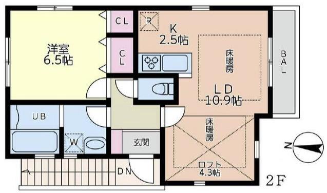 OWL HOUSE(1LDK/2階)の間取り写真