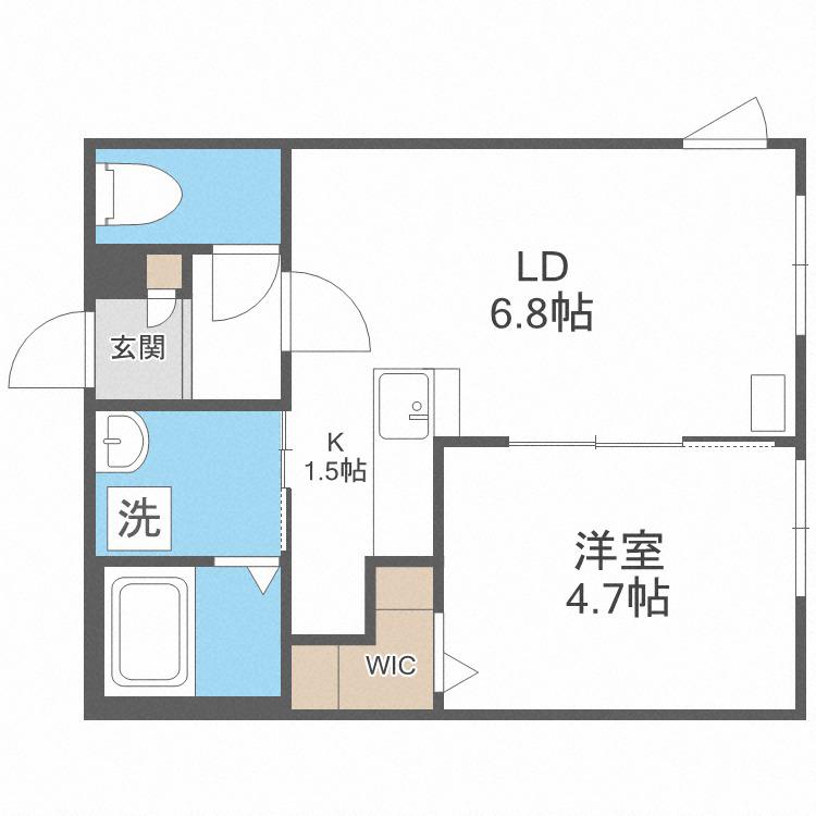ウインひばりが丘(1LDK/2階)の間取り写真