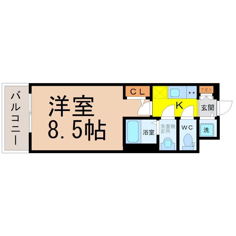 S-RESIDENCE志賀本通(1K/8階)の間取り写真