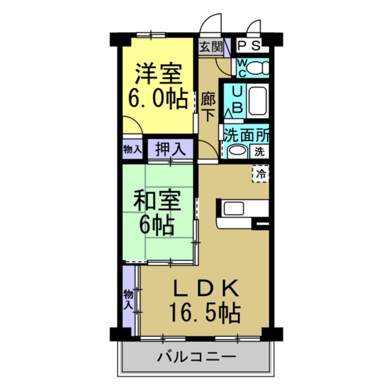 エクセレントコート(2LDK/3階)の間取り写真