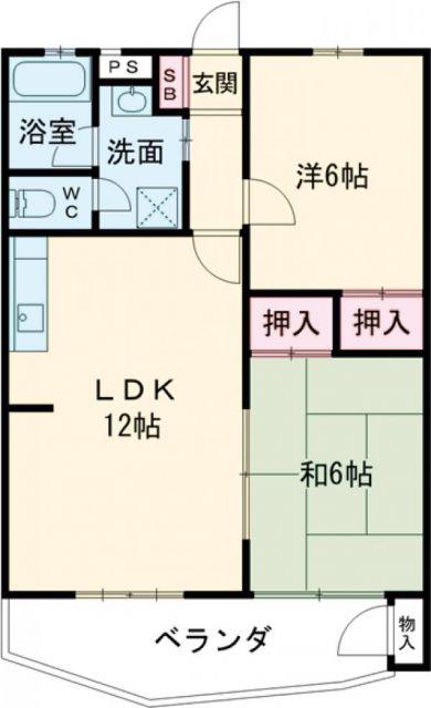 メゾン白梅(2LDK/1階)の間取り写真