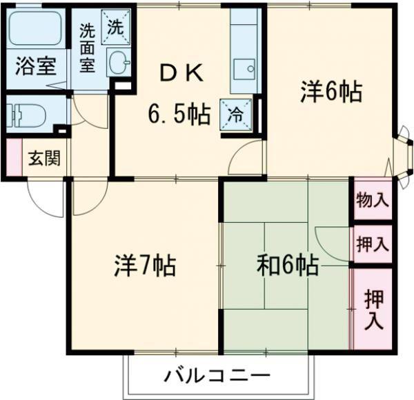 エクセルコート(3DK/2階)の間取り写真