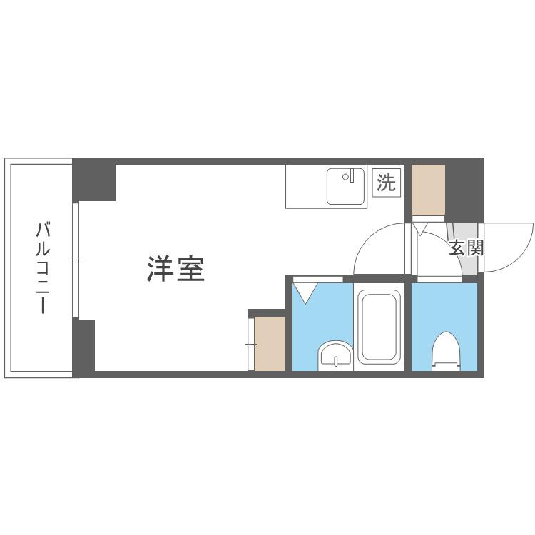 スカイハイツ(ワンルーム/5階)の間取り写真