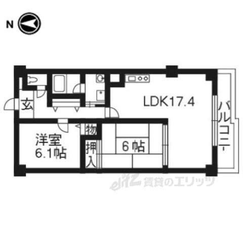 メゾン・ド・イケダ(2LDK/1階)の間取り写真