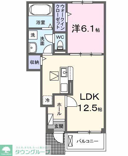 村山ベース(1LDK/1階)の間取り写真
