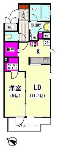 シャルール西五反田(1LDK/3階)の間取り写真