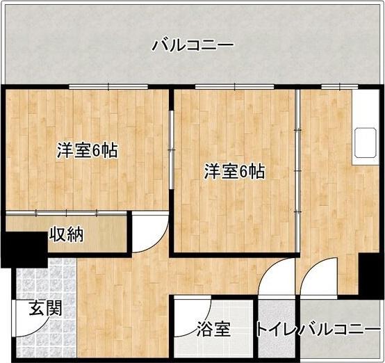 三つ輪マンション(2K/5階)の間取り写真