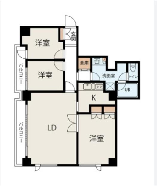 骨董通ビル(3LDK/10階)の間取り写真